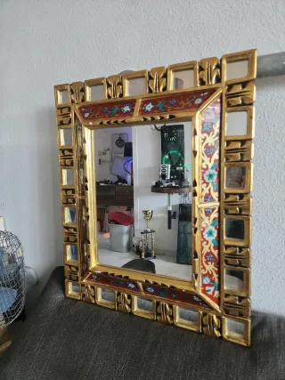 Espejo antiguo pintado a mano