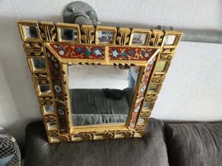 Espejo antiguo pintado a mano