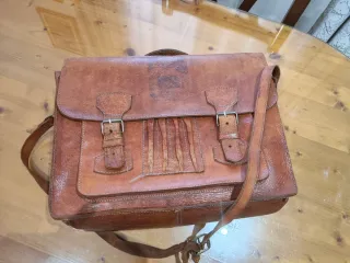 Maletín de cuero auténtico