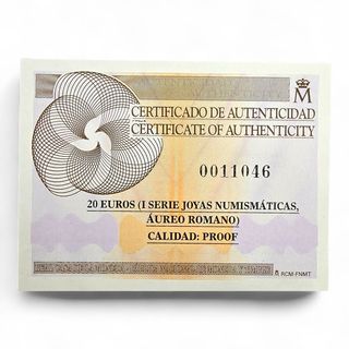 Moneda 20€ Oro 2008 FNMT Joyas Numismáticas Áureo