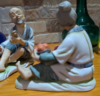 Pareja Ancianos Porcelana Japonesa