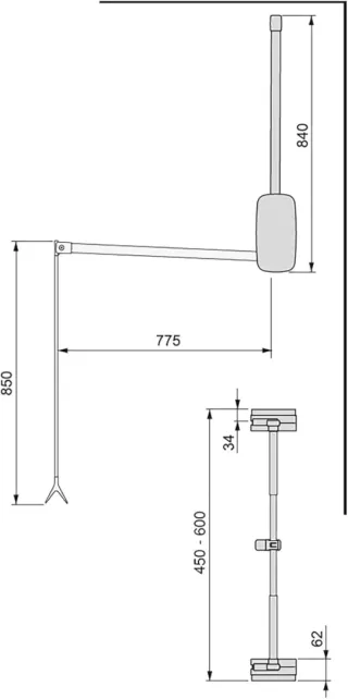 EMUCA Colgador Abatible Armario 450-600mm