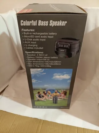 Lote 4 productos: Altavoz, Micrófono, Auriculares