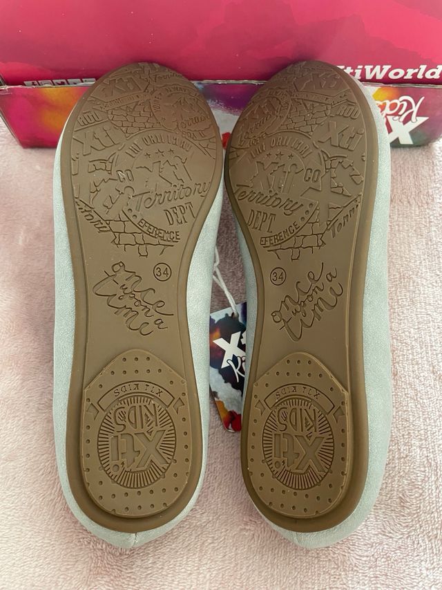 Bailarinas Xti Niña Talla 34 Gris Nuevas