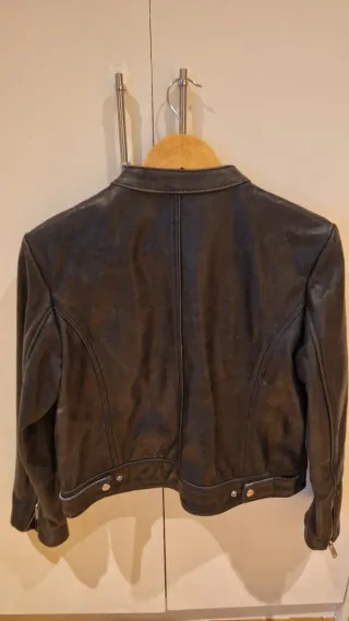 Cazadora Piel Negra Mango