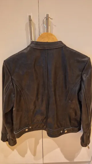 Cazadora Piel Negra Mango