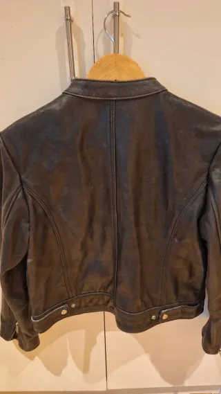 Cazadora Piel Negra Mango