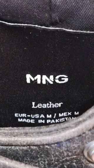 Cazadora Piel Negra Mango