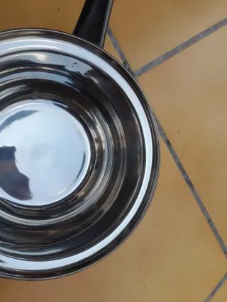 Sartén y cazuela metálica con tapa