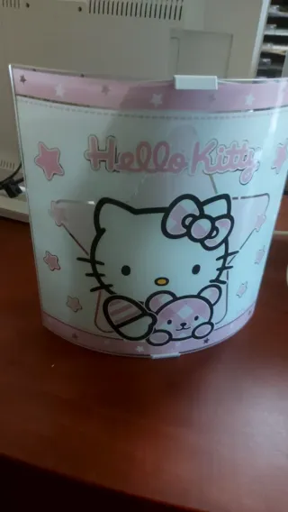 Aplique Pared Hello Kitty Cristal Rosa y metal