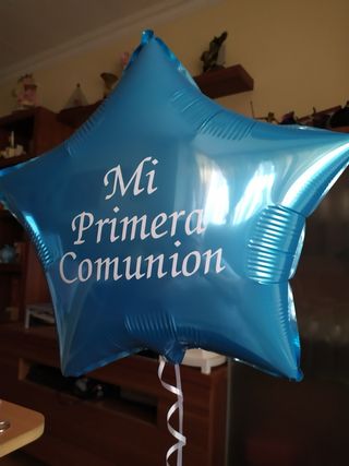 Globo azul Mi Primera Comunión