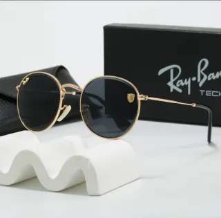 Gafas de Sol Ray-Ban Redondas Doradas Negras