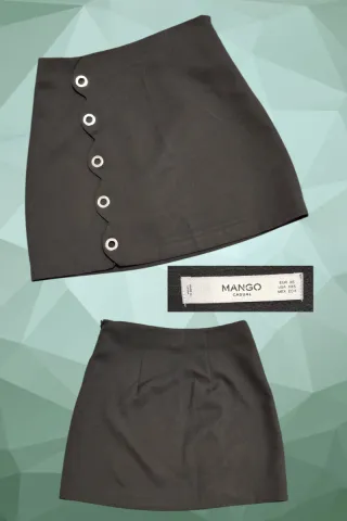 Falda Mango Negra Talla XS