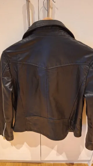 Cazadora Biker Piel MNG Negra Talla S