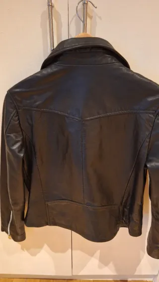 Cazadora Biker Piel MNG Negra Talla S