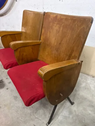 Coppia Sedie Cinema Vintage Originali