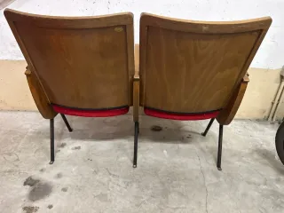 Coppia Sedie Cinema Vintage Originali