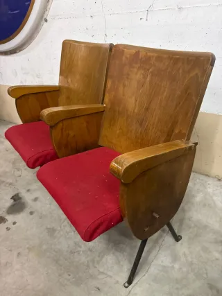 Coppia Sedie Cinema Vintage Originali
