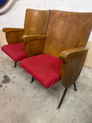 Coppia Sedie Cinema Vintage Originali