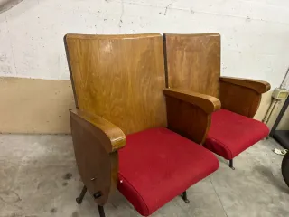Coppia Sedie Cinema Vintage Originali