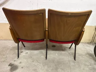 Coppia Sedie Cinema Vintage Originali