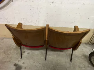 Coppia Sedie Cinema Vintage Originali