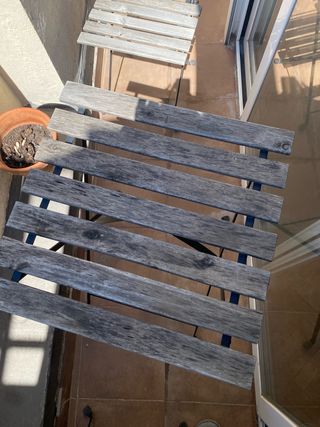 Conjunto mesa y 2 sillas jardín madera