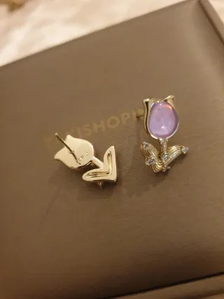 Pendientes Tulipán Chapados en Oro Rosa