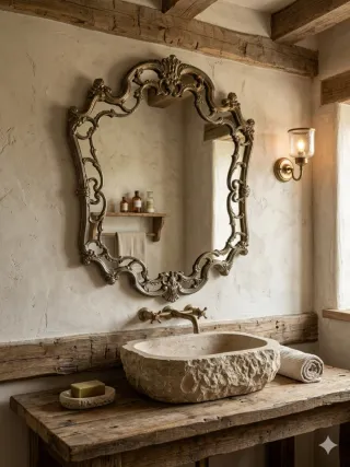 Espejo Antiguo Luis XV bronce