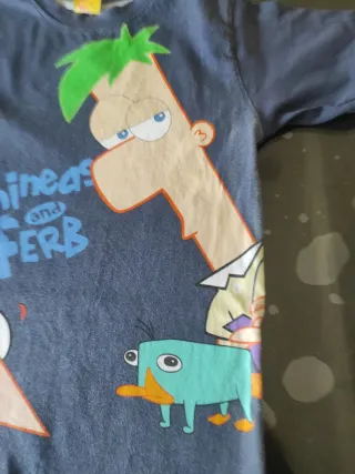 Camiseta Phineas y Ferb niño manga larga 10 años