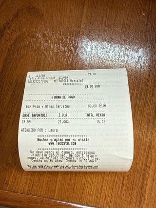 Pulsera Lacoste Hombre Plata