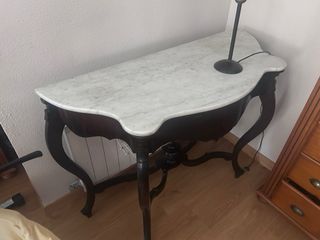 Consola antigua madera y mármol