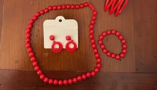 Vestido Flamenca Rojo y  Lunares Blanco