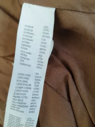 Cazadora Piel Vintage Beige/Marrón