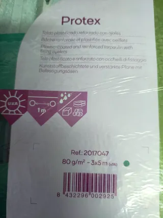 Toldo Polietileno Protex Verde 3x5m