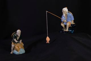 Figura Pescador con Caña y Pez