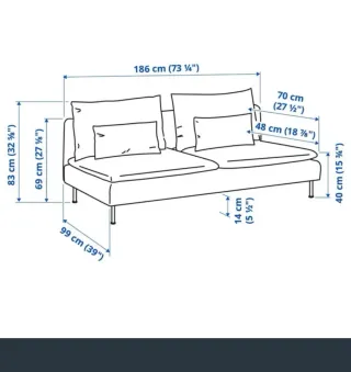 Sofá Söderhamn Ikea azul oscuro