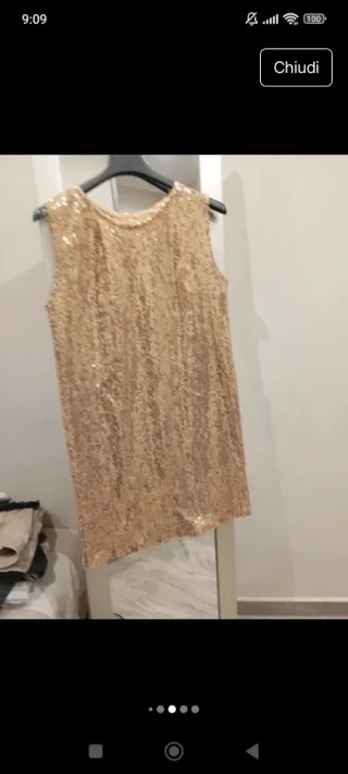 Top paillettes oro
