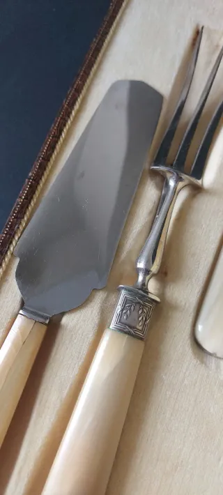 Set Cubiertos Servir Madera y Metal