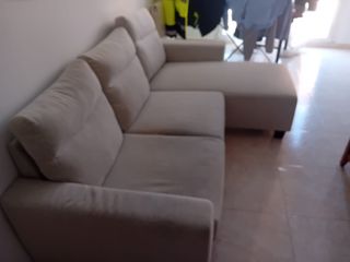 Sofá 3 plazas gris tela