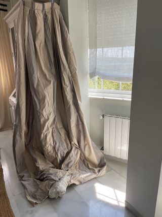 Cortinas con muletón beige y gris