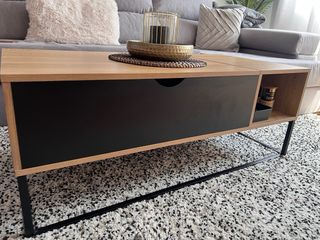 Mesa Centro Elevable negro Roble 110Cm como nueva