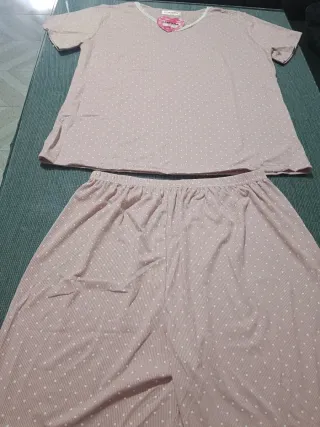 Pijama SEMONA rosa lunares