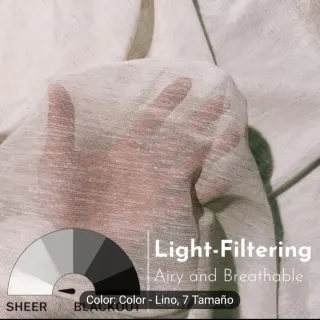 Cortinas Lino Beige/Blanco Semitransparentes
