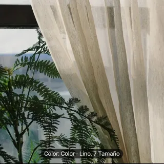 Cortinas Lino Beige/Blanco Semitransparentes