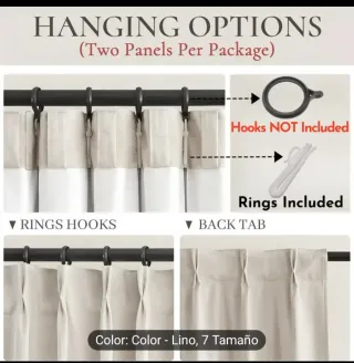 Cortinas Lino Beige/Blanco Semitransparentes