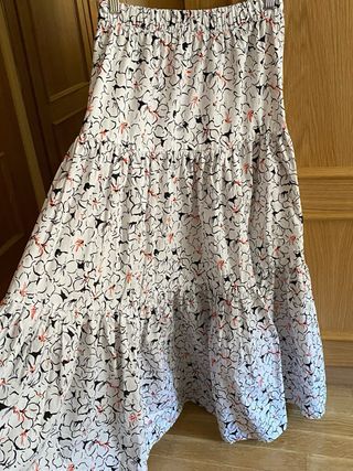 Falda larga Zara estampada algodón XS