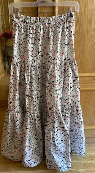 Falda larga Zara estampada algodón XS
