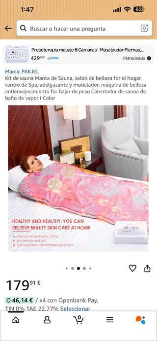 Kit Sauna Manta Presoterapia PAKJEL