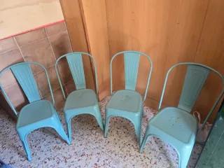 4 Sillas Metálicas Tipo Terraza